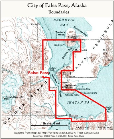 City of False Pass, Alaska:  Boundaries