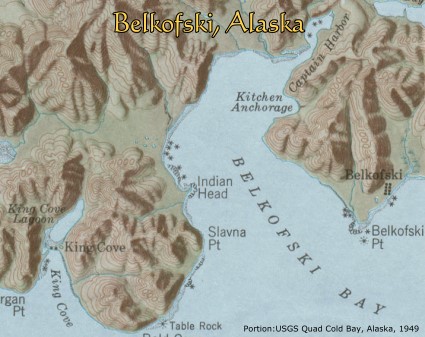 Belkofski, Alaska on topo map