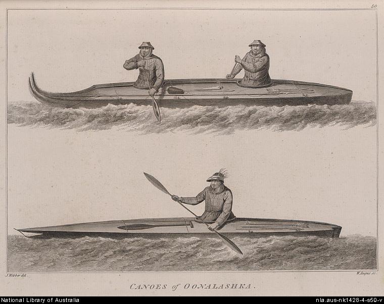 Canoes (Kayaks) of the Unangan (Aleuts), of Oonalashka, Capt. Cook's voyage