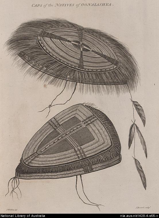 Caps of the Natives, Unangan (Aleut), Oonalashka, Capt. Cook's voyage