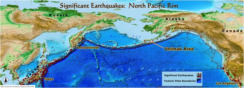 Significant Earthquakes:  North Pacific Rim 