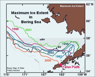 Ice Extent in the Bering Sea, Alaska