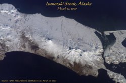 Isanotski Strait, Alaska, Shuttle picture with Ice