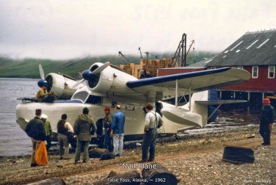 Mail Plane (Grumman Goose), False Pass, Alaska, 1970