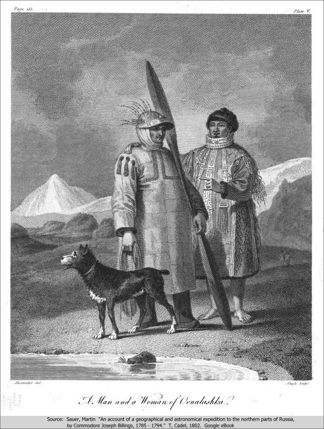 Man & Woman from Oonalashka: Sauer/Billings Expedition, 1785 