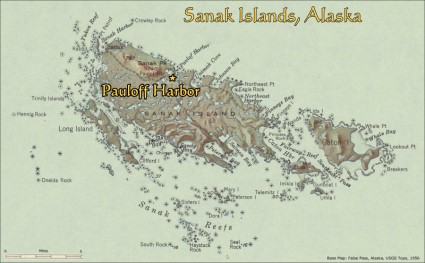 Pauloff Harbor, Sanak Island, Alaska:  Location